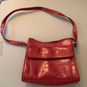 Red Faux Leather Bag